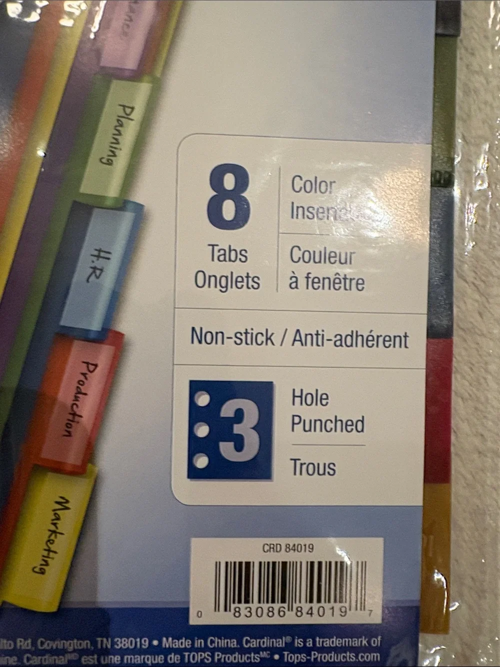 NWT THREE SETS Cardinal Blue 8-Tab Insertable Dividers - 3 sets of 8/24 tabs